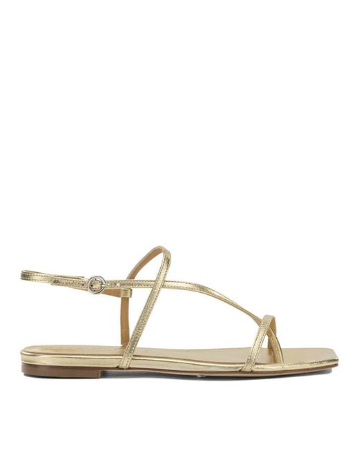 Aeyde Metallic "Ella" Flat Sandals