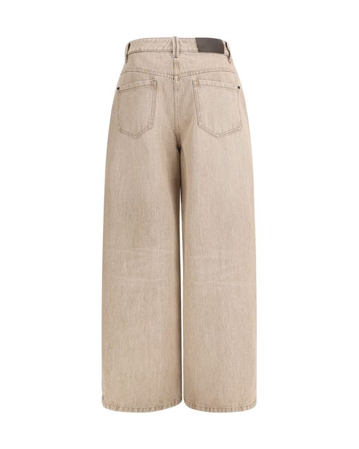 Brunello Cucinelli Natural Barrel-Leg Jeans
