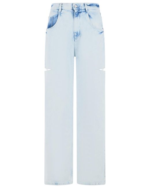 Maison Margiela Blue 'Cut-Out' Light Denim Jeans