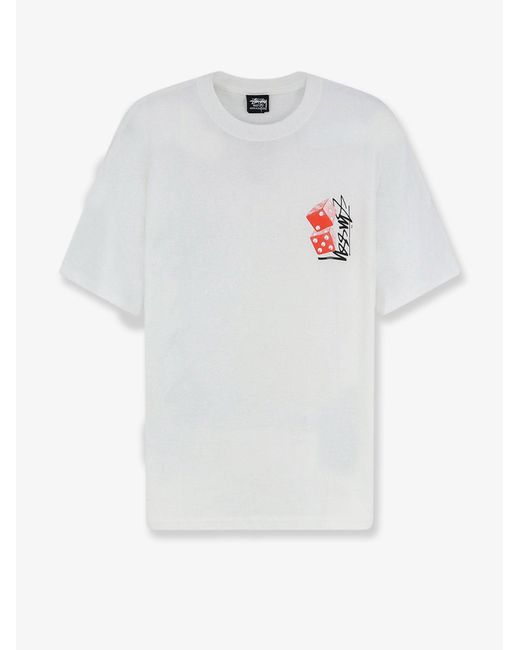 Stussy White Cotton T-Shirt for men