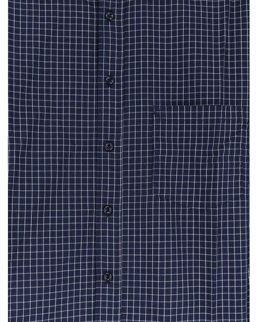 Walk In Paris Blue Cotton Shirt Plaid for men