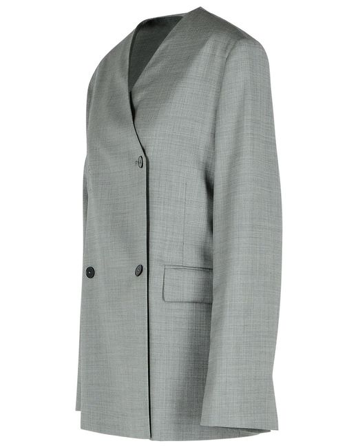 Loulou de Saison Gray Altair Virgin Wool Blazer