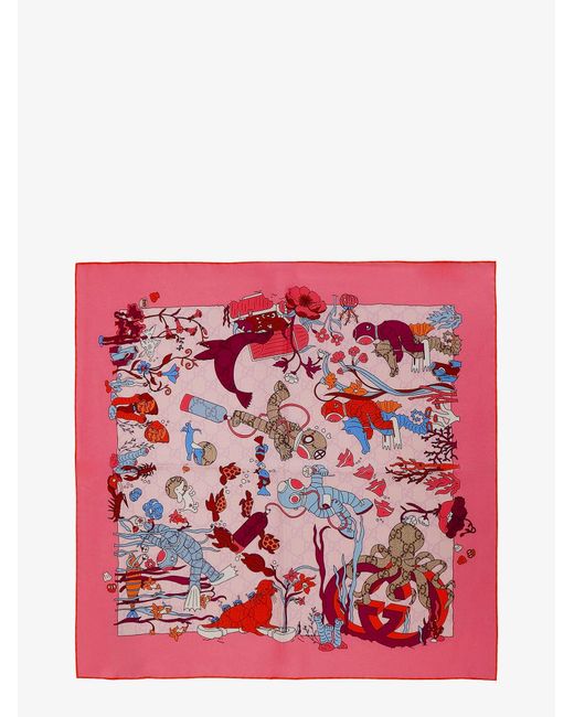 Gucci Red Silk Foulard