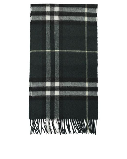 Burberry Black Check Scarves Green