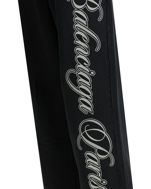 Balenciaga Black "Baggy Cursive" Pants for men