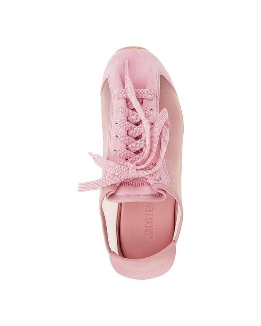 Jacquemus Pink Nubuck Leather And Mesh 'Tennis' Sneakers