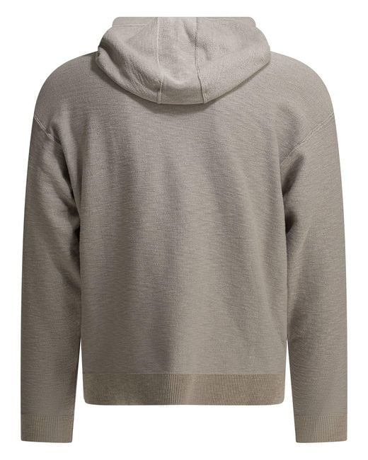 Stone Island Gray Zippered Hoodie for men