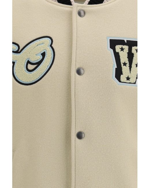 Off-White c/o Virgil Abloh Natural Varsity Star Logo Jacket for men