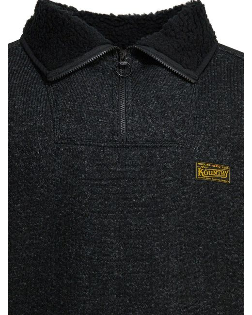 Kapital Black Alpine Half-Zip Sweatshirt for men