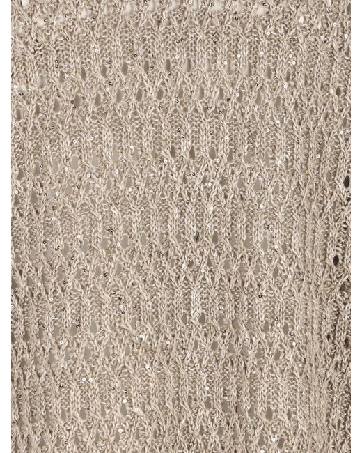 Brunello Cucinelli Natural Linen Crewneck Knitwear for men