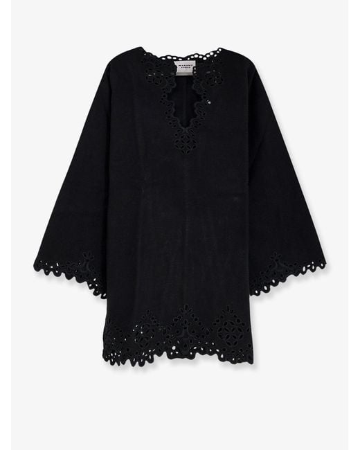 Isabel Marant Black Sherazade Short Cotton Dress