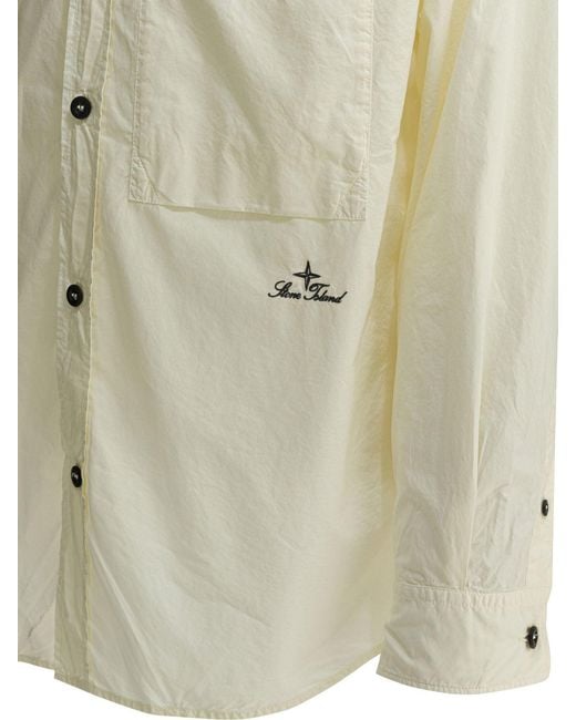 Stone Island White Cotton Shirt for men