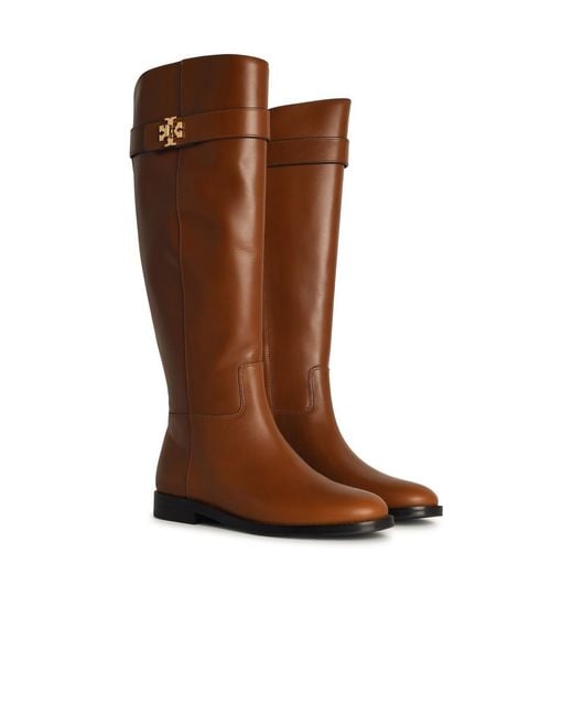 Tory Burch Brown Leather Knee-High Riding Boots for men