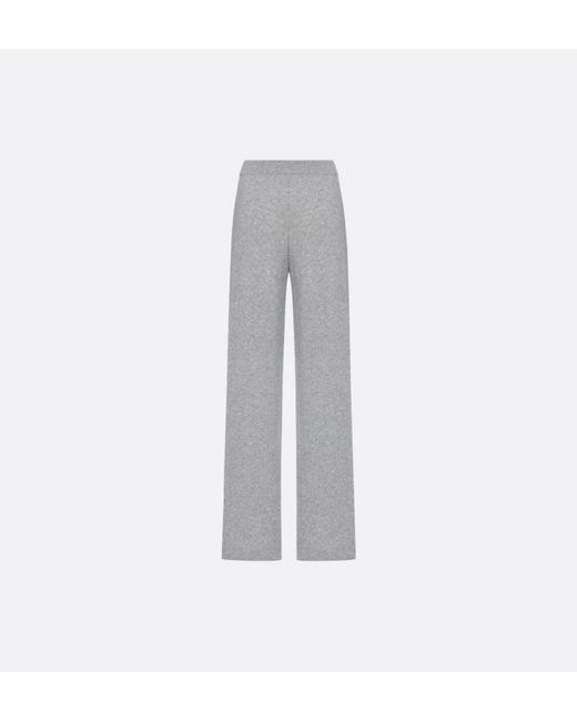 Dior White Wide Leg Cashmere Pants