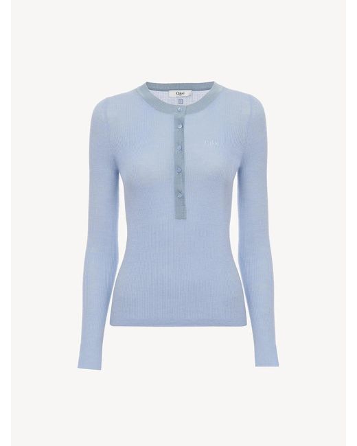 Women's Blue Chloé Henley Shirt Light