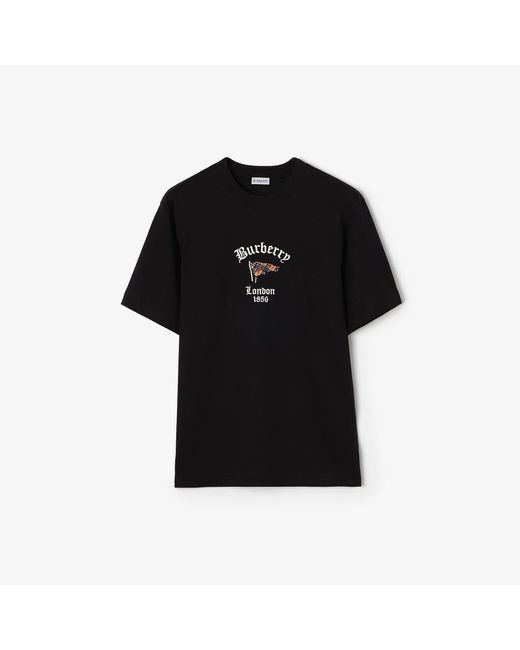 Burberry Black Cotton T-Shirt for men