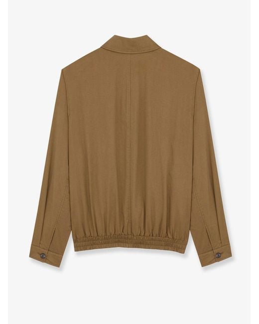 Saint Laurent Natural Cassandre Cotton Jacket for men
