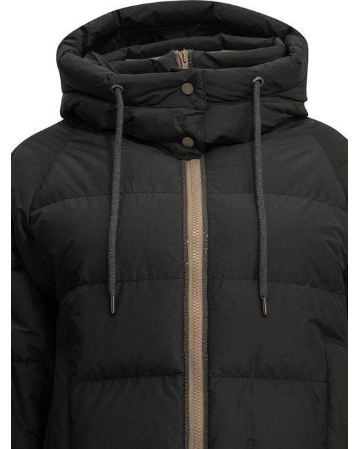 Brunello Cucinelli Black Taffeta Short Down Jacket
