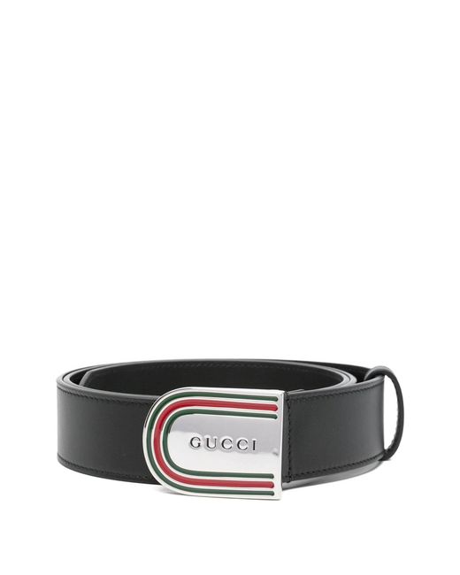 Gucci Gray Leather Belt for men