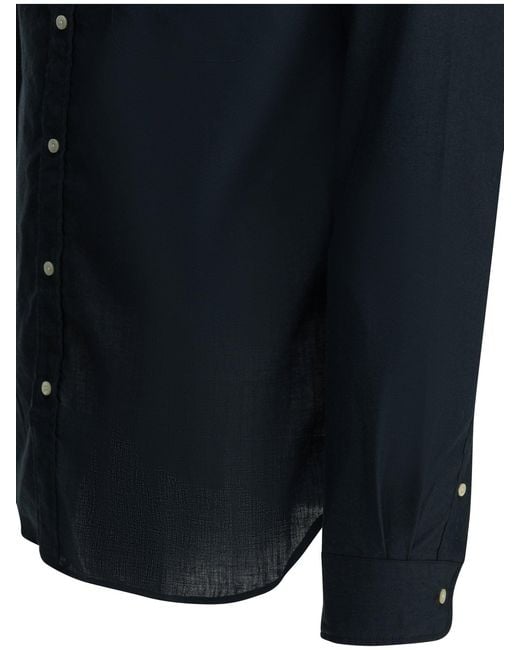 Beams Plus Blue Coolmax Linen Polyester Casual Shirt