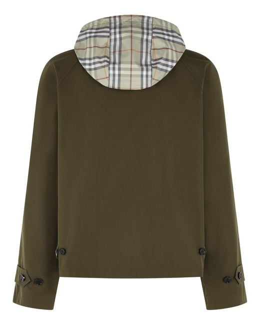 Burberry Green Reversible Cotton 'Check' Jacket for men