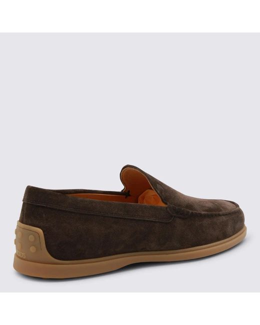 Tod's Brown Suede Leather Loafers for men