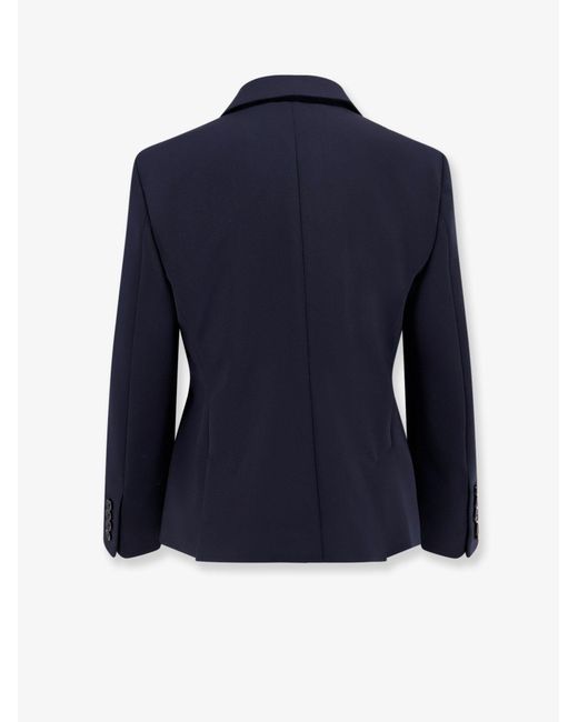 Max Mara Blue Mxmdorico Stretch Virgin Wool Blazer