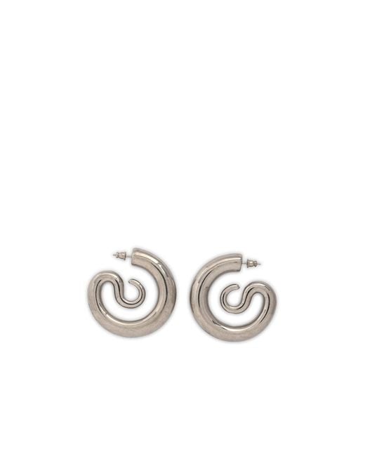 Panconesi White Serpent Hoops Medium Earrings