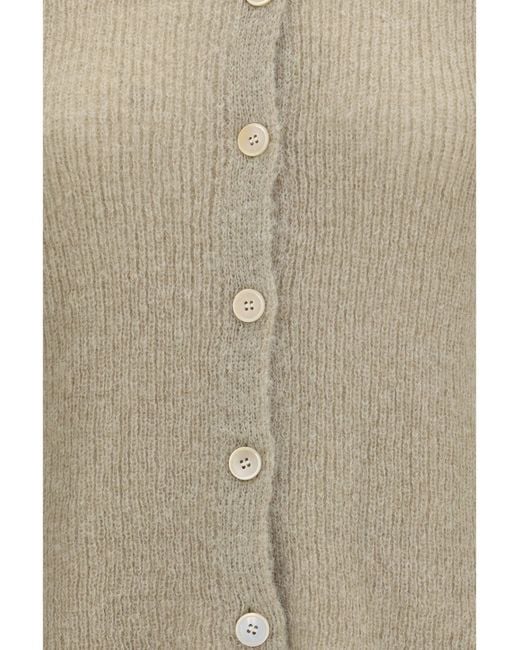Our Legacy Natural Polo Collar Sweater With Buttons