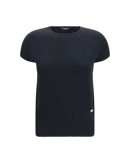 Balmain Black Sweater Wool And Cashmere