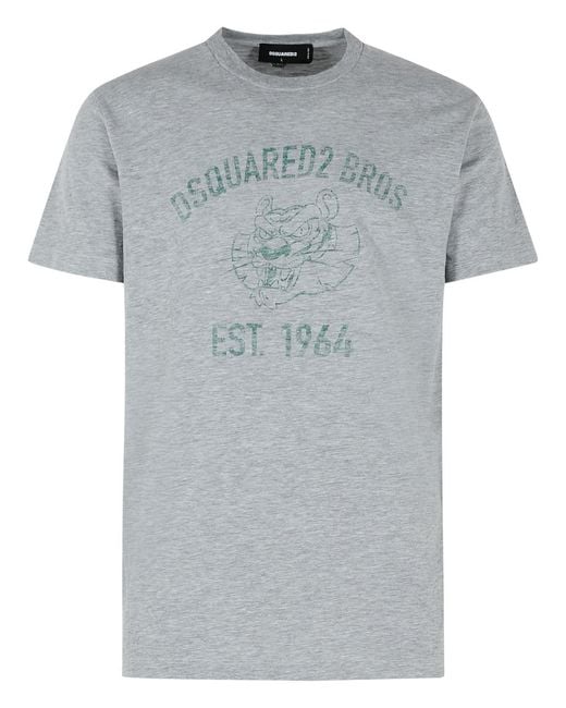 DSquared² Gray Cotton T-Shirt for men