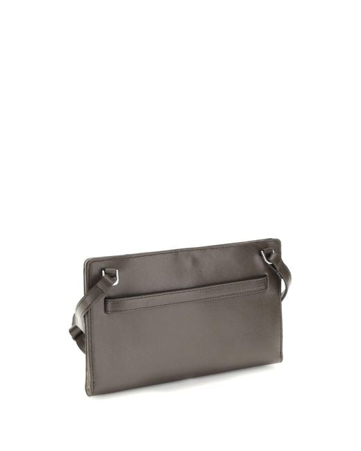 Totême Gray Belted Leather Crossbody Bag
