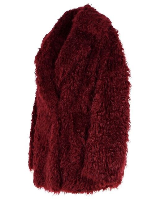 MSGM Red Acrylic Blend Coat