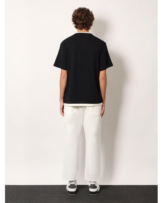 Dolce & Gabbana Black T-Shirt With A Logo And Velvet Finish for men