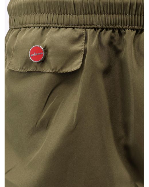 Kiton Green Nylon Swim Trunks for men