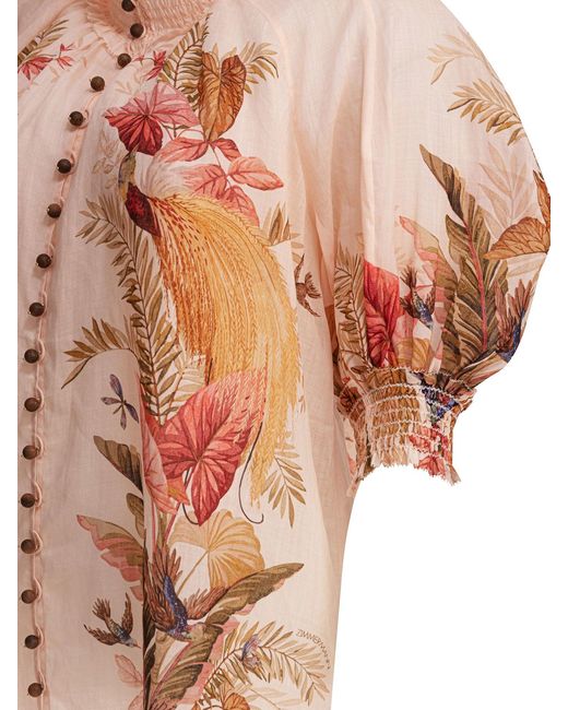 Zimmermann Pink "Ascension" Rami㨠Shirt
