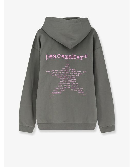 Oamc Peacemaker Gray Loose Fit Hoodie Star Print Sweatshirt for men