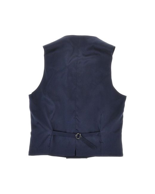 BRERAS Milano Blue Double-Breasted Tailored Vest for men