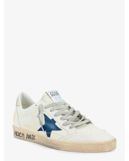 Golden Goose Deluxe Brand White Deluxe Brand Ballstar Leather Sneakers With Iconic Side Logo for men