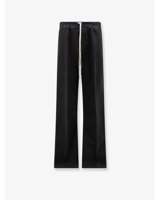 Rick Owens Black Dietrich Cotton Trousers for men