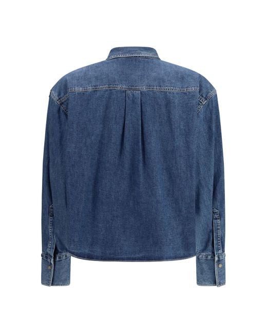 Brunello Cucinelli Blue Denim Shirt With Jewel Details