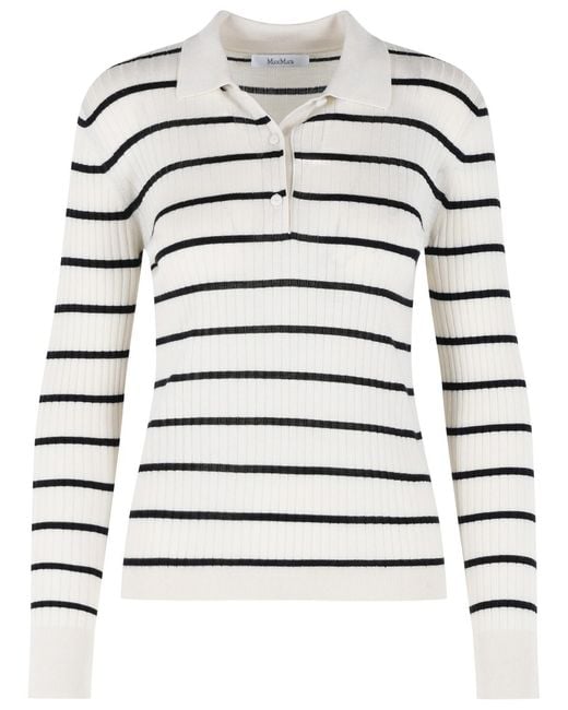 Max Mara Gray 'Gitano' Cashmere And Cream Silk Sweater