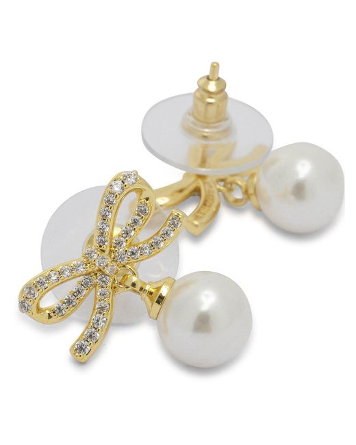 Self-Portrait White Earrings With Pearl And Crystals