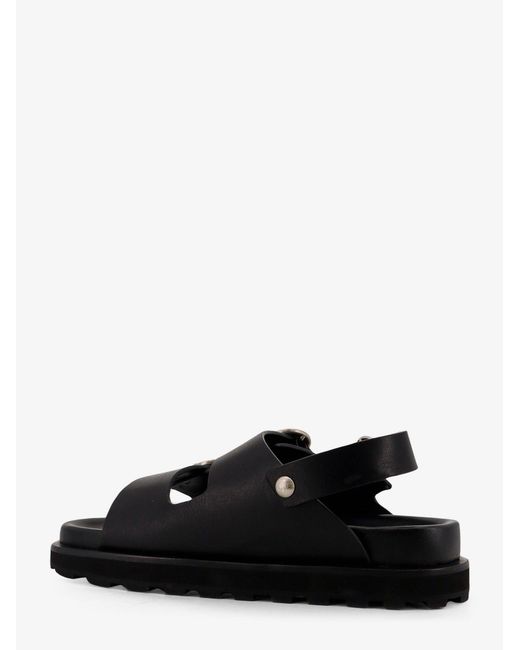 Jil Sander Black Leather Sandals for men