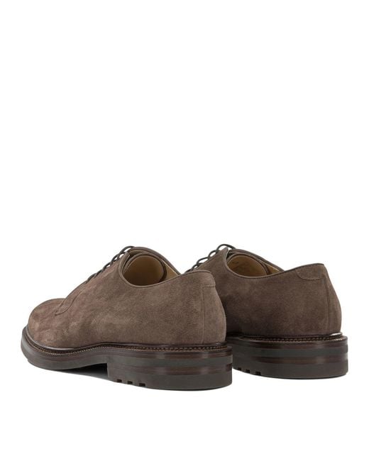 Brunello Cucinelli Brown Suede Brogues for men