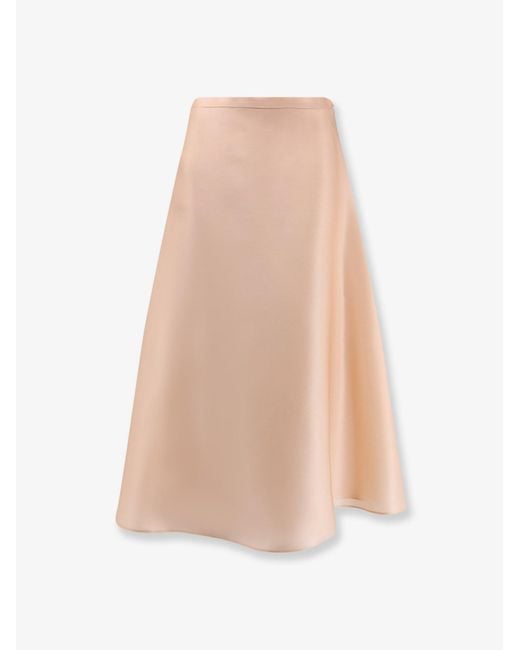 Alberta Ferretti White Silk Skirt