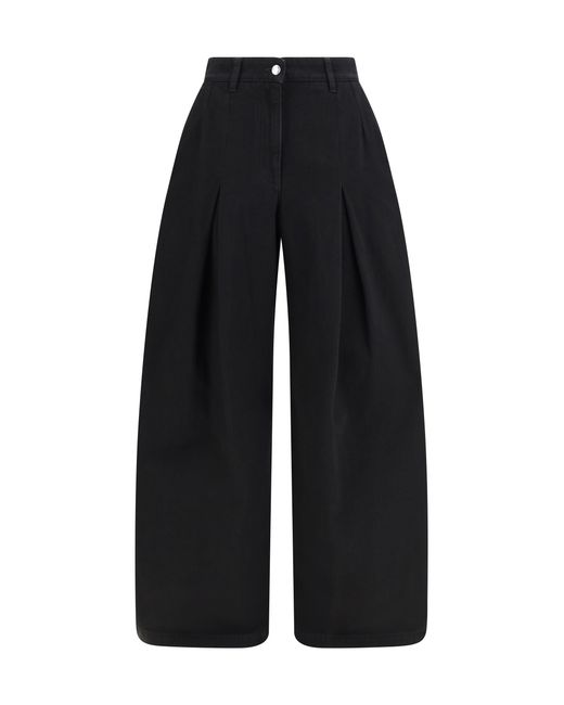 Dolce & Gabbana Black Wide-Leg Cotton Jeans