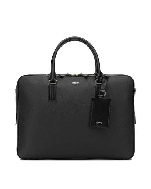 Tom Ford Black "Elliot" Large Handbag for men