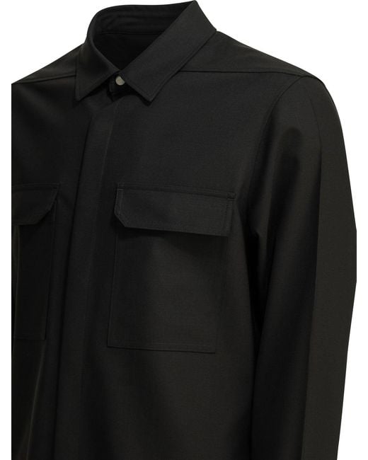 Rick Owens Black "Outershirt" Casual Shirt for men