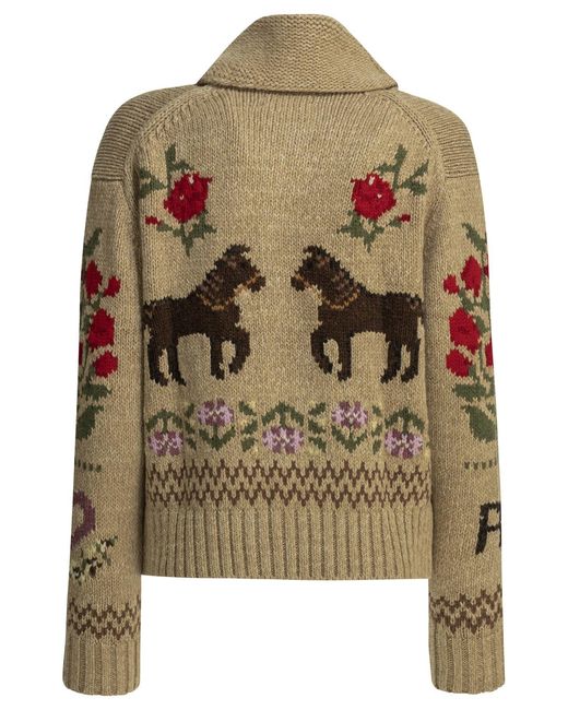 Polo Ralph Lauren Green Textured-Knit Cardigan